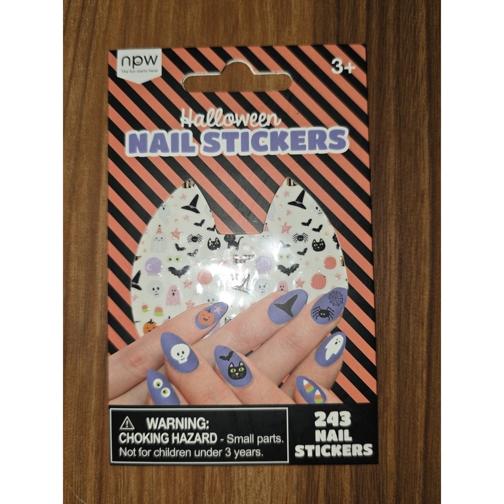 NPW Halloween Nail Stickers 243 Count Multicolor Spooky Nail Art Decals Pack S13